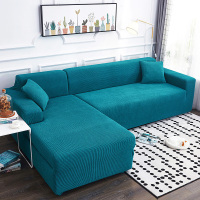 懒人沙发套全包卍能全盖沙发罩四季通用皮沙发垫巾简约 青石蓝 组合套装[三人长190-230cm+四人长235-300cm