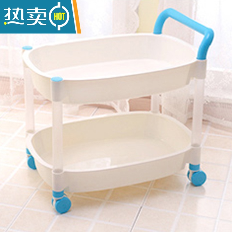 敬平移动小推车置物架塑料落地夹缝厨房多层收纳架浴室缝隙储物架带轮