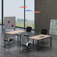 绵冠办公桌洽谈桌简约现代会议台板式员工培训桌长条大型会议桌