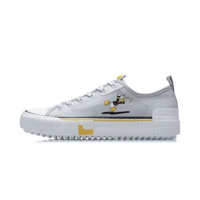 李宁帆布鞋男迪士尼联名系列休闲鞋官方正品男鞋黑色滑板鞋运动鞋AGCR177-3