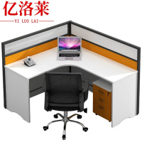 亿洛莱 单人办公桌椅+柜 140*120*110cm 套