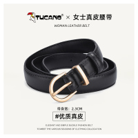 啄木鸟女士皮带2025新款真皮针扣棕色设计感小众牛皮配牛仔裤腰带