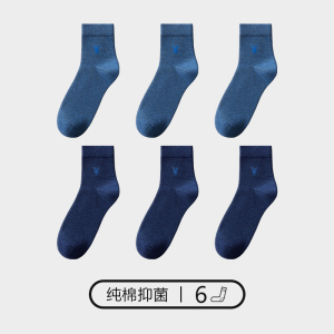 花花公子袜子男士中筒纯棉短袜夏季薄款长袜全棉新款吸汗透气春秋