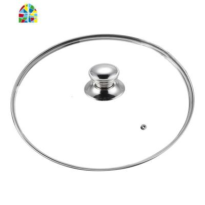 不锈钢锅盖盖家用把手钢化透明34cm/32cm炒锅盖帽28cm FENGHOU 32单不锈钢盖