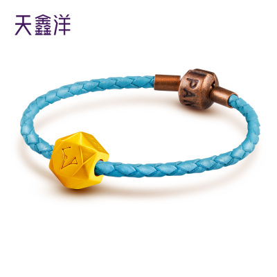 天鑫洋足金黄金硬金工艺“生命密码”系列星愿十二星座金珠手链