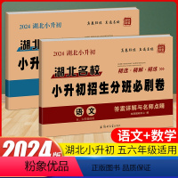 [语文+数学]2本 小学升初中 [正版]2024版湖北名校小升初招生分班必刷卷语文数学全套招生分班必刷题真题卷精选五