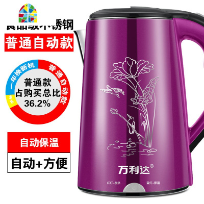 保温电热水壶电水壶烧水壶大容量煮水煲开水瓶烧水壶开水壶 FENGHOU 2.3L紫+[手动保温] 3L