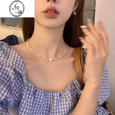 JiMi碎银几两项链女夏季小众设计感高级珍珠锁骨链轻奢气质冷淡风颈链