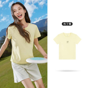 361°运动T恤女夏季透气新款速干衣短款上衣圆领短T纯色短袖女
