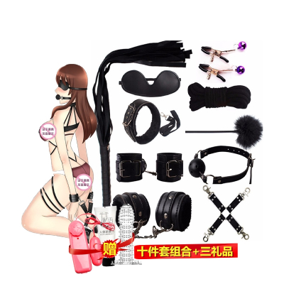 十件成人SM用品组合套装夫妻性生活另类久爱爱男女共用分腿拘束缚铃铛阴夹乳夹女性系列口球口塞手铐刑具床上调教工具调情趣玩具
