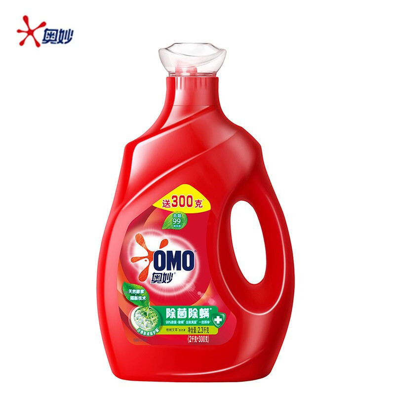 奥妙(omo)妙除菌除螨洗衣液2.3kg*4瓶/整箱