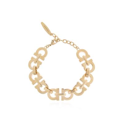 Salvatore Ferragamo几何金属链条女士手链可调节扣时尚百搭配饰高定风格