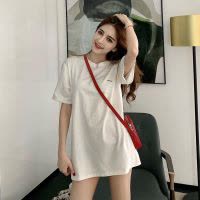 白色印花女装新款宽松休闲打底衫韩版夏学生装短袖上衣T恤女夏季