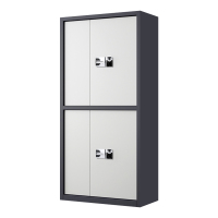 汉诺鑫威指纹电子保密柜钢制密码文件柜档案柜矮柜保密资料柜办公柜通双节灰白色:国保指纹锁