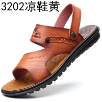 2026新款男士头层牛皮厚底沙滩鞋潮休闲透气防滑凉鞋