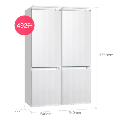 诗凯麦（SCANDOMESTIC）嵌入式冰箱十字对开门冰箱两台组合变频风直冷无霜电脑控温橱柜家用内嵌超薄节能492升