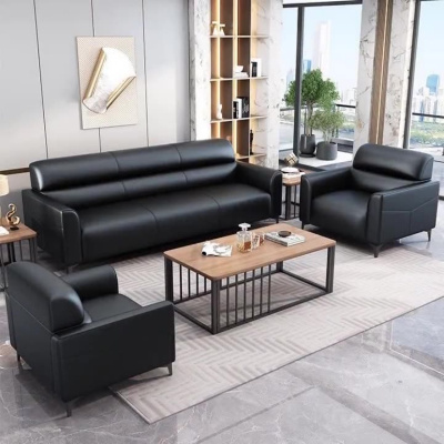 常喜悦沙发茶几组合接待办公家具皮沙发现代办公室沙发