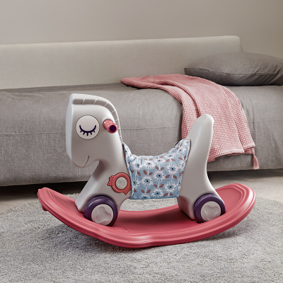 babycare宝宝摇摇马儿童摇马塑料小木马1-2-3周岁礼物婴儿玩具科里斯灰（配蓝色坐垫）