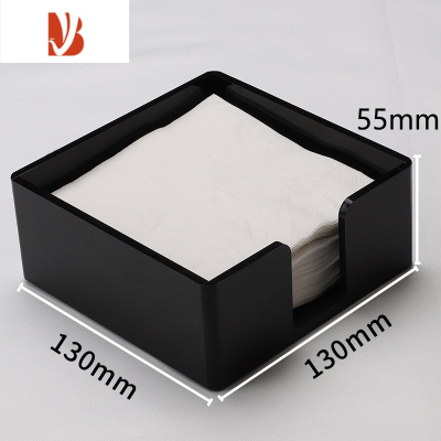 三维工匠塑料纸巾盒亚克力商用餐厅方形餐巾纸盒方纸巾抽纸盒可做定制logo 无盖方巾盒(仅限1个)