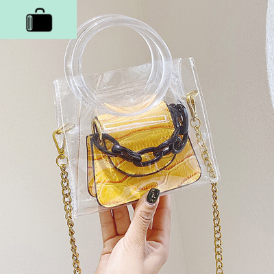 包包女2020流行时尚迷你透明果冻包百搭洋气单肩斜挎小包NEW LAKE女斜挎包