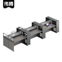 伟樽屏风办公桌六人位450*120*110cm张