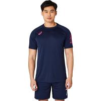 Asics男士吸湿排汗印花短袖T恤宽松版型运动训练比赛服