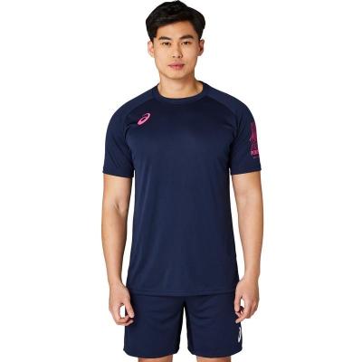 Asics男士吸湿排汗印花短袖T恤宽松版型运动训练比赛服