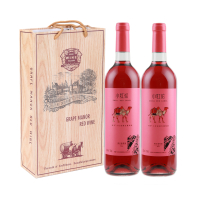 双支带礼袋 新疆红酒峰菲小红驼桃红葡萄酒天山河谷半甜美酒