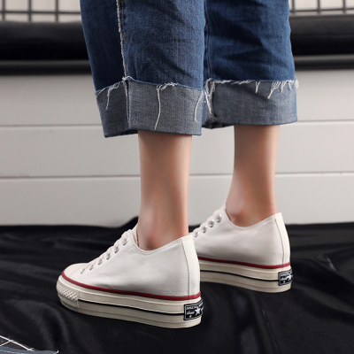 七色王国韩国2020秋冬款加绒二棉鞋内增高帆布鞋厚底松糕鞋港风小白鞋女潮休闲鞋