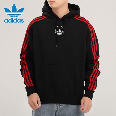 adidas阿迪达斯三叶草卫衣男装2021春季新款运动服宽松连帽套头衫GD2127