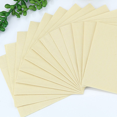 定制本色餐巾纸散装酒店用双层竹木纤维无漂白原色卫生方巾纸230*230