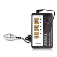 乐乐窝 SM另类情趣玩具脉冲电流肛塞双极蛋金属后庭按摩棒男用女用私处肛后自嗨玩 成人情趣性用品 入门控制器+001号肛塞