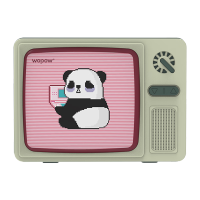 沃品 熊猫电视复古蓝牙小音箱HIFI级音效续航时间长小巧便携AP07 复古绿