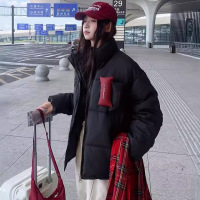 年冬季新款时尚立领棉服男女同款美式潮流情侣短款宽松外套女