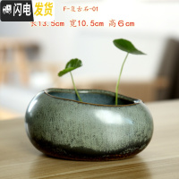 三维工匠水仙花盆铜钱水培花盆水养仿石头盆景碗莲睡莲个性创意陶瓷无孔 F-复古石-01 大花盆容器