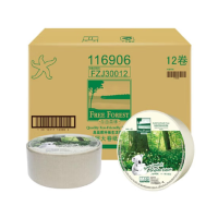 洁 云 自由森林本色300米12卷/箱商用双层大巻盘纸独立装116906
