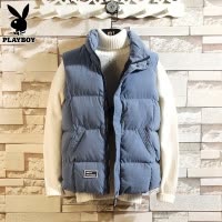 花花公子立领棉马甲男士秋冬季潮流宽松加厚保暖棉衣马夹背心外套