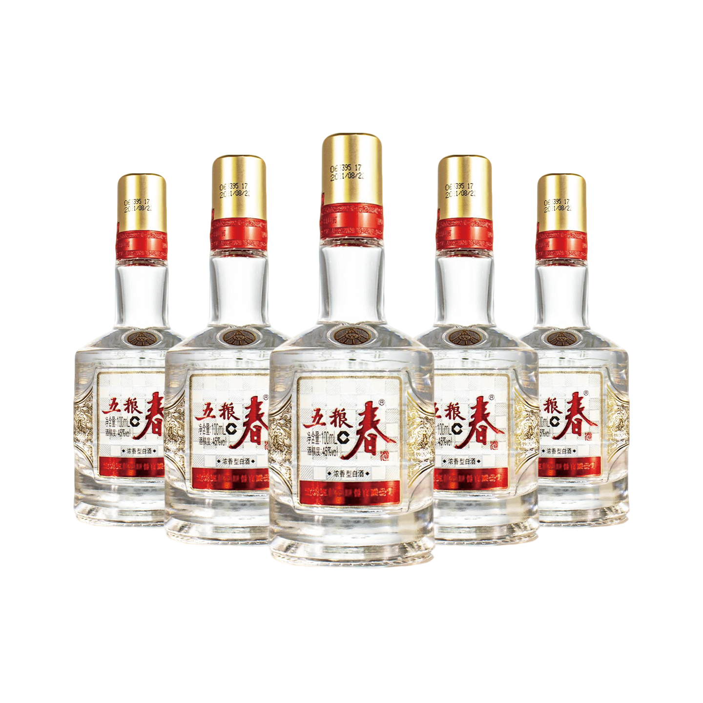 五粮液 五粮春45度100ml*5 光瓶小酒版 浓香型白酒