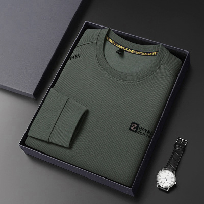 秋季新款卫衣男士圆领中青年休闲潮流百搭长袖T恤男打底衫