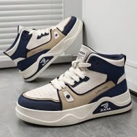 男潮鞋高帮板鞋秋冬新款时尚皮面百搭篮球大码舒适休闲运动鞋男鞋