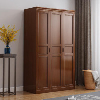 创世人 实木衣柜三门家用卧室实木经济型衣橱收纳储物柜
