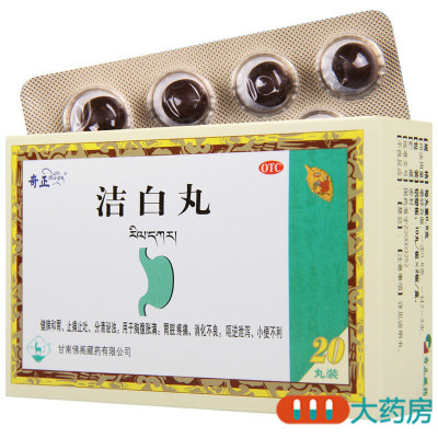奇正 洁白丸0.8g*10丸*2板用于胸腹胀满胃脘疼痛消化不良呕逆泄泻