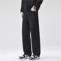 美式牛仔裤男士潮牌直筒宽松阔腿裤新款秋冬季青年休闲长裤男