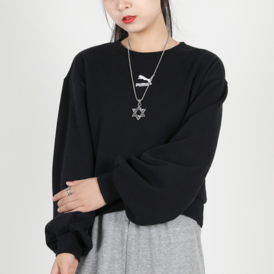 Puma/彪马女装2020冬季新款运动服休闲长袖上衣宽松舒适透气圆领抓绒卫衣套头衫530277-01530277-01/主图款160/84A/M