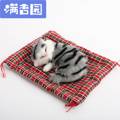 舒弗（LACHOUFFE)仿真猫咪模型玩具垫小猫玩偶儿童宠物公仔假猫摆件生日灰条默认尺寸