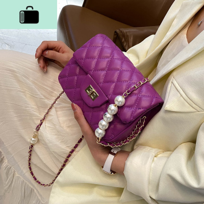 百搭链条小包包洋气女包2020新款潮时尚菱格斜挎包ins网红小方包NEW LAKE女斜挎包