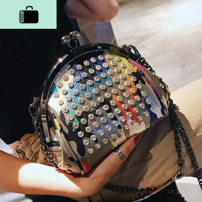 高端小包包女2020新款潮时尚水钻贝壳包韩版百搭单肩包链条斜挎包NEW LAKE女士单肩包