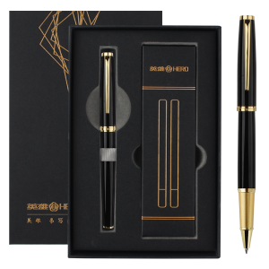英雄(HERO)宝珠笔礼盒装(内置2支笔芯)商务办公签字笔 日常书写练字笔白领礼品套装H652