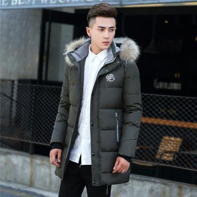 文标意男士羽绒服男中长款加厚冬装外套加肥加大羽绒服男款