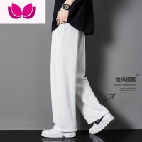 七斓日系潮牌裤子男士薄款宽松百搭一裤两穿卫裤青少年休闲长裤